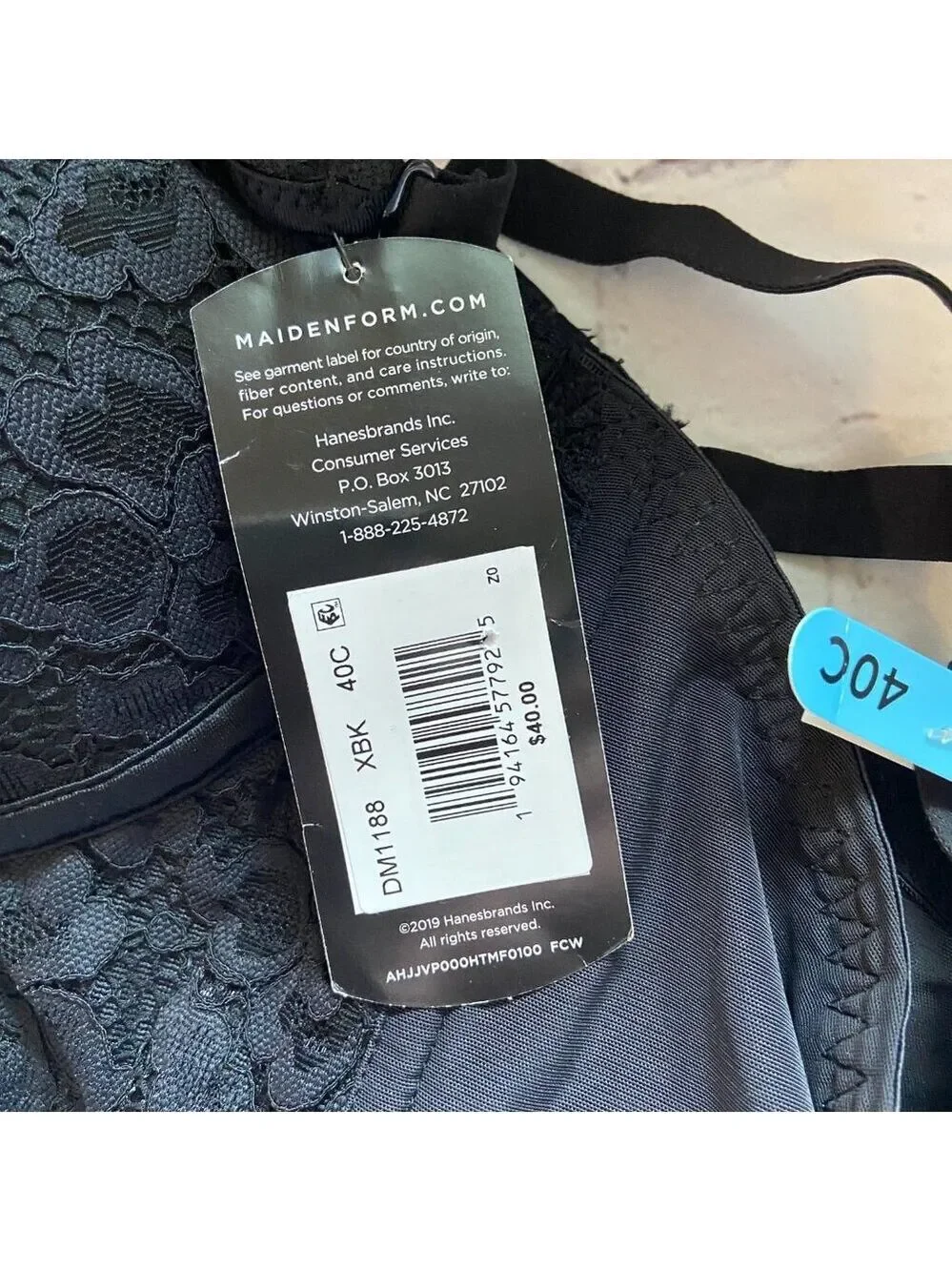 Maidenform Wireless Bralette, Convertible 40C Black NWT DM1188